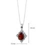 Peora Garnet Pendant Sterling Silver 2.25 Carats CZ Accents