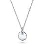Tiny Minimalist Abc Round Disc Block Letter Alphabet A-Z Initial Pendant Necklace For Teen For Women 925 Sterling Silver