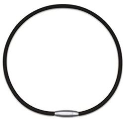 Power / Energy Necklace [Black] for Sports [''Titanium ION'' Edition] - Thick Silicone / Rubber Cord and [Magnetic Clasp] for Softball, Baseball, Health Benefits [for Men & Boys]