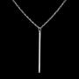 LittleB Vertical Bar Pendent Necklace Silver Decorative Long Necklaces Chain Prom Jewelry for Women and Girls