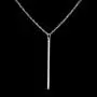 LittleB Vertical Bar Pendent Necklace Silver Decorative Long Necklaces Chain Prom Jewelry for Women and Girls