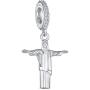 Tourism Brazil Vacation Christo Redentor Brazilian Landmark Jesus Christ Dangle Charm Bead For Women Teen .925 Sterling Silver Fits European Bracelet