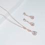 UDORA Zirconia Teardrop Long Earrings Necklace Bridal Bridesmaid Jewelry Sets Wedding Prom Women Gifts