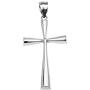 Solid Sterling Silver Simple Cross Pendant Necklace (1.5 inches)