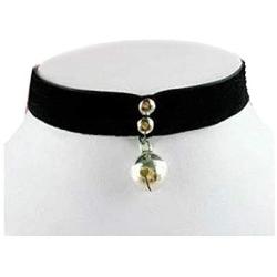 HUSUP Cosplay Gothic Silvery Cat Bell Velvet Ribbon Necklace Choker