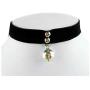HUSUP Cosplay Gothic Silvery Cat Bell Velvet Ribbon Necklace Choker