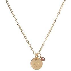 StyledU Dainty Zodiac Necklace 14k Gold Filled Astrology Mini Disc with Birthstone Necklace Constellation Horoscope Necklace Birthday Gifts for Teen Girls and Women, 16” Chain