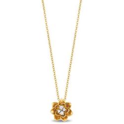 Jewelili Enchanted Disney Fine Jewelry 10K Yellow Gold Diamond Accent Tiana Water Lily Pendant