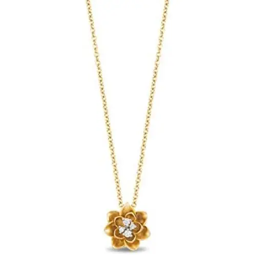 Jewelili Enchanted Disney Fine Jewelry 10K Yellow Gold Diamond Accent Tiana Water Lily Pendant Jewelili Enchanted Disney Fine Jewelry 10K Yellow Gold Diamond Accent Tiana Water Lily Pendant