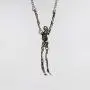 Gothic Skeleton with Moving Arms and Legs Silver Finish Pewter Pendant Necklace Gothic Skeleton with Moving Arms and Legs Silver Finish Pewter Pendant Necklace