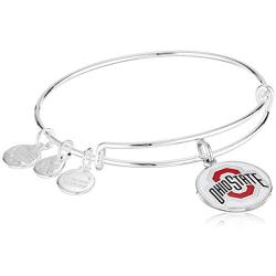 Alex and Ani Womens Color Infusion Ohio State University Logo II EWB Bracelet, Shiny Silver, Expandable