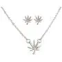 Lux Accessories Silvertone Marijuana Weed Symbol Necklace and Earring Set Lux Accessories Silvertone Marijuana Weed Symbol Necklace and Earring Set