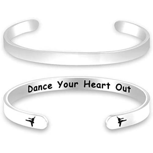 Dance Gift Dance Teacher Gift Dance Team Gift Hip Hop Lyrical Recital Ballet Tap Dance Gift Dancer Gift Recital Opening Dance Your Heart Out Leaping Ballet Inspirational Jewelry