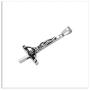 Xusamss Punk Titanium Steel Inverted Cross Pendant Skull Necklace,24inches Chain