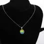 CENWA LGBT Gay Pride Rainbow Time Gemstone Double-Sided Glass Ball Pendant Necklace LGBT Lesbian Jewelry