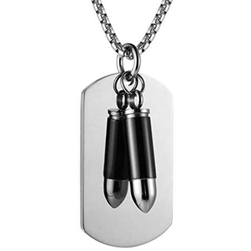HZMAN Stainless Steel Celtic Cross Bullet Cremation Jewelry Keepsake Memorial Ash Urn Necklace