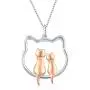 Waysles Cat Heart Necklace/Double Cat Necklace S925 Sterling Silver Lucky Cat Pendant Jewelry Gift for Cat Lover Girls Fashion Waysles Cat Heart Necklace/Double Cat Necklace S925 Sterling Silver Lucky Cat Pendant Jewelry Gift for Cat Lover Girls Fashion