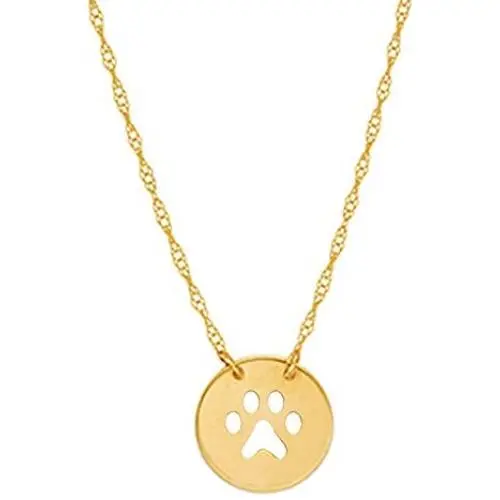 Ritastephens 14k Yellow Gold Mini Puppy Dog Paw Print Pendant Adjustable Chain Necklace 16-18 Inches Ritastephens 14k Yellow Gold Mini Puppy Dog Paw Print Pendant Adjustable Chain Necklace 16-18 Inches