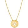 Ritastephens 14k Yellow Gold Mini Puppy Dog Paw Print Pendant Adjustable Chain Necklace 16-18 Inches