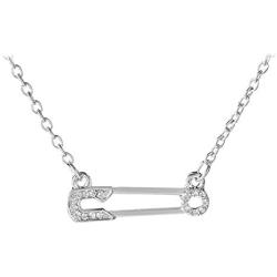 JczR.Y Safety Pin Necklace Pendant Hollow Exquisite Cubic Zirconia Pin Clavicle Chain Necklace Choker for Women Girls Fashion Jewelry Gift