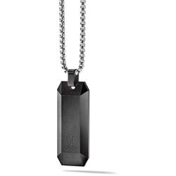 Bulova Mens Precisionist Black-ion Plated Stainless Steel Pendant Necklace with Brown Diamond Accent (Model J98N004)