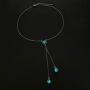 Harosy Crystal Y Pendant Necklace Silver Long Lariat Necklaces Rhinestone Drop Necklace Chain Jewelry for Women and Girls