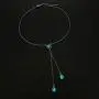 Harosy Crystal Y Pendant Necklace Silver Long Lariat Necklaces Rhinestone Drop Necklace Chain Jewelry for Women and Girls