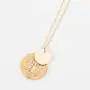 Yunison Gold Plated Coin Necklace Saint Benedict Exorcism Pendant Minimalist Jewelry