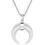 Boho Tribal Fashion Black White Turquoise Horn Italian Crescent Moon Pendant Necklace For Women Teen 925 Sterling Silver Boho Tribal Fashion Black White Turquoise Horn Italian Crescent Moon Pendant Necklace For Women Teen 925 Sterling Silver