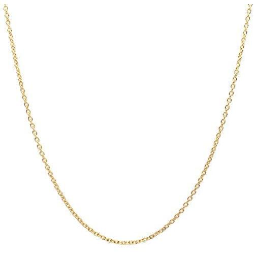 18K Solid Gold Diamond Cut Round Cable/Anchor Chain Necklace- perfect alone or for pendants