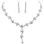UDORA Pearl Flower Jewelry Sets Crystal Necklace Earrings Bridal Wedding Party Dinner Dress Jewelry
