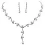 UDORA Pearl Flower Jewelry Sets Crystal Necklace Earrings Bridal Wedding Party Dinner Dress Jewelry
