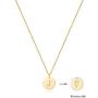 Disc Initial Necklaces for Women Girls,18K Gold Plated Round Disc Double Side Engraved Rose Flower Necklace Initial Adjustable Personalized Alphabet Letter Pendant for Women