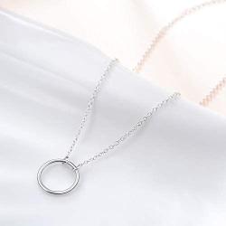 YFN 925 Sterling Silver Karma Choker Necklace Open Circle Choker Necklace for Women Jewelry Gifts