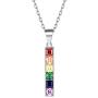 PROSTEEL Stainless Steel/925 Sterling Silver Necklace, LGBT Gay Pride Jewelry Rainbow Pendant Necklace Gift for Men/Women