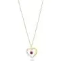Femme Luxe Gemstone and Diamond Accent Heart Pendant Necklace, Gold Plated 925 Sterling Silver, Jan to Dec Birthstone, 18inch Chain, Hypoallergenic, Gift Ready Packaging