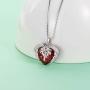 AOBOCO Sterling Silver Registered Nurse RN Caduceus Pendant Necklace with Angel Heart Charm Made with Blue Red Austrian Crystal, Nurse Nursing School Graduation Gifts for Women