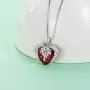 AOBOCO Sterling Silver Registered Nurse RN Caduceus Pendant Necklace with Angel Heart Charm Made with Blue Red Austrian Crystal, Nurse Nursing School Graduation Gifts for Women