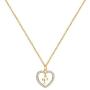 Initial Necklace for Women Letter A to Z Name Alphabet Heart Pendant Necklace for Women 14K Real Gold Plated