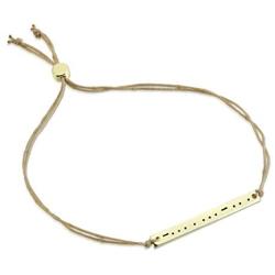 Lucky Feather Morse Code Bracelets for Women and Girls - 14K Gold Dipped Bar with Secret Message Engraved on Adjustable 7'' - 8'' Cord - Friendship Bracelet Gift for Her