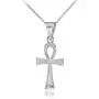 Fine 925 Sterling Silver Egyptian Ankh Cross Charm Pendant Necklace