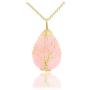 Top Plaza Natural Healing Crystals Rose Quartz Teardrop Gemstone Necklace Tree of Life Gold Copper Wire Wrapped Pendant Necklaces Reiki Quartz Jewelry for Womens