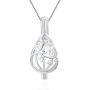 LGSY Sterling Silver Waterdrop Cage Pendants for Women, Design Pearl Cage Pendants for Pearl Jewelry Making, Essential Oil Diffuser Lockets for Pearl Jewelry