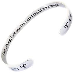 RENYILIN Creative Cuff Bracelet, Zodiac Bracelet, Inspirational Stainless Steel Bracelet for Men and Women