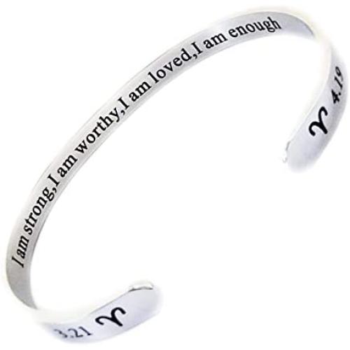 RENYILIN Creative Cuff Bracelet, Zodiac Bracelet, Inspirational Stainless Steel Bracelet for Men and Women