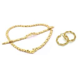 SPARKLE XOXO Womens Gold Finish Hugs & Kisses Necklace Bracelet Set with Hoop Earrings