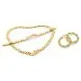 SPARKLE XOXO Womens Gold Finish Hugs & Kisses Necklace Bracelet Set with Hoop Earrings