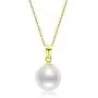 18K Gold Freshwater Cultured White Pearl Pendant Necklace 9-10mm Single Pearl Pendant with 18'' Silver Chain Jewelry Gifts for Women Girls Mom - White Gold/Rose Gold/Yellow Gold 18K Gold Freshwater Cultured White Pearl Pendant Necklace 9-10mm Single Pearl Pendant with 18'' Silver Chain Jewelry Gifts for Women Girls Mom - White Gold/Rose Gold/Yellow Gold