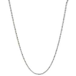 Verona Jewelers Sterling Silver Diamond Cut 2MM Sparkle Chain Necklace Criss Cross Necklace- Shiny Necklace Sparkling Chain Sterling Silver Necklace