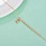 Real 18K Rose Gold Heart Bracelet with Beads Christmas Anniversary Women Jewelry Gifts for Her, Wife, Mother, 6.3''+1.2''